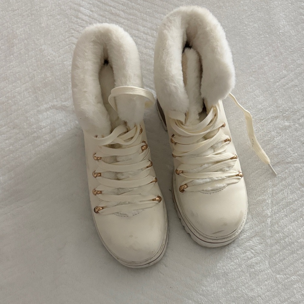 Elegant Cream Winter Boots for Women